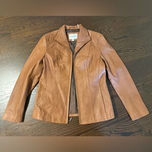 Cole Haan Women's Tan Brown 100% Genuine Soft Leather Jacket